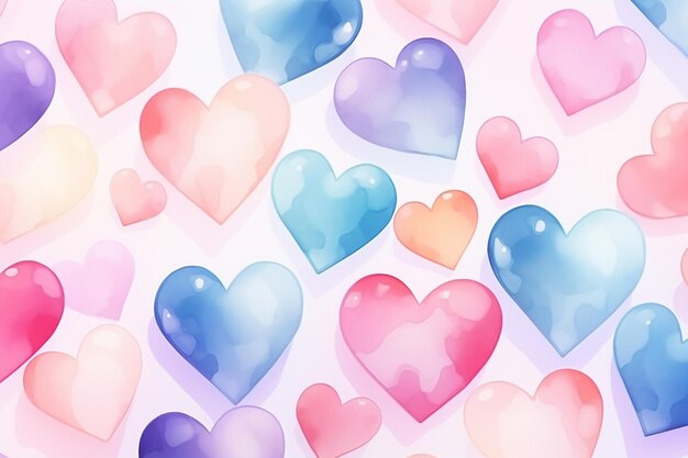 Seamless heart pattern minimalist abstract pastel background