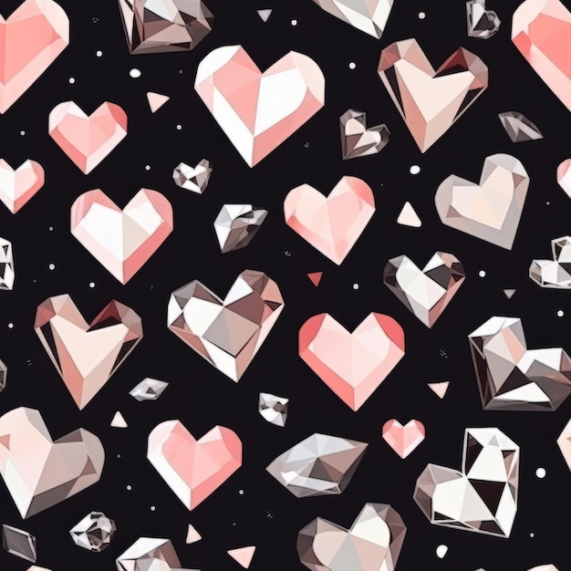 Seamless hearts pattern in high resolution for decoration