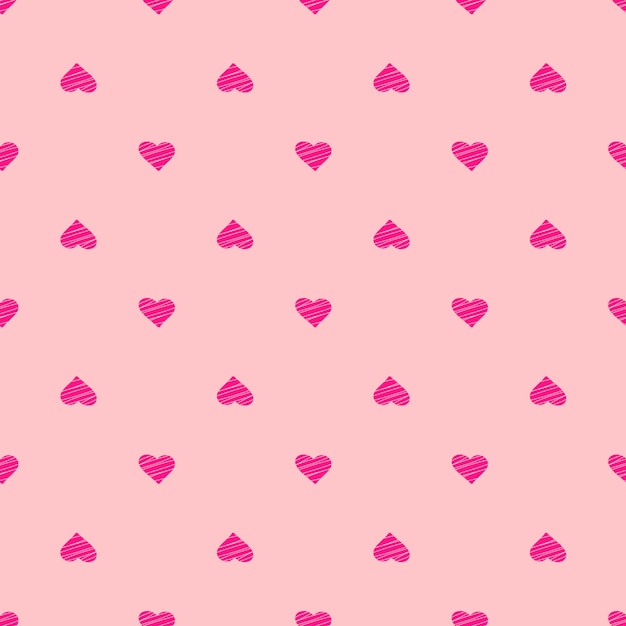 Seamless hearts sendless vector ornament - Happy Valentines Day holiday background
