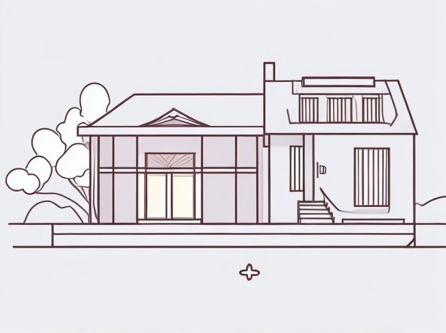 Seamless Homeliness Continuous Thin Line Home Vector Illustration