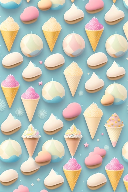 Seamless ice cream pattern