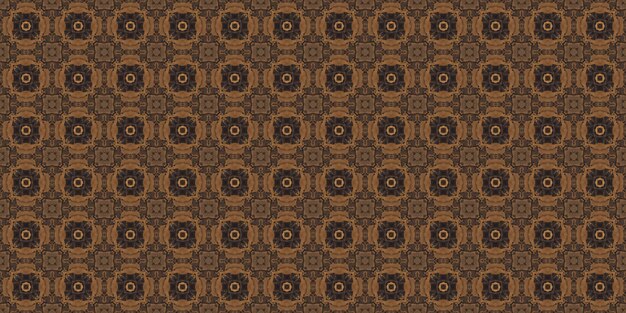 Seamless illustrated pattern made of abstract elements in beige brown and black