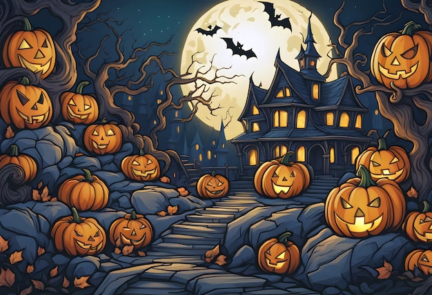 seamless illustration theme for Halloween holiday Halloween congratulations template