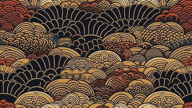 Seamless Intricate Japanese Traditional Pattern