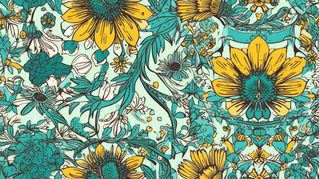 Seamless Intricate Repeating Summer Pattern