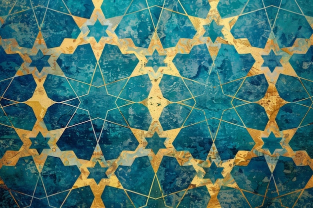 Foto disegno islamico senza cuciture arabo tradizionale su piastrelle di ceramica sulla parete