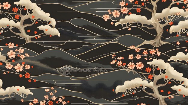 Seamless Japanese pattern background