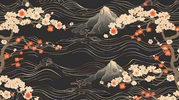 Seamless Japanese pattern background