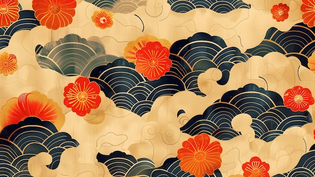 Seamless Japanese pattern background