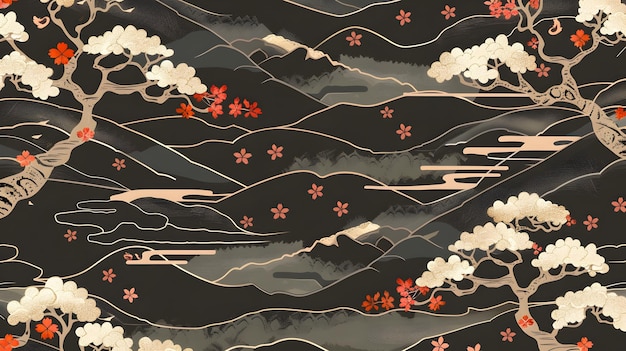 Photo seamless japanese pattern background