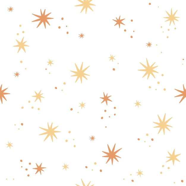 seamless kids pattern with stars in boho colors