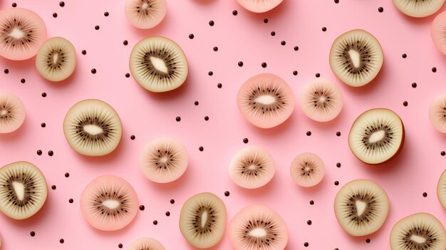 Seamless kiwi fruit slice earthy color