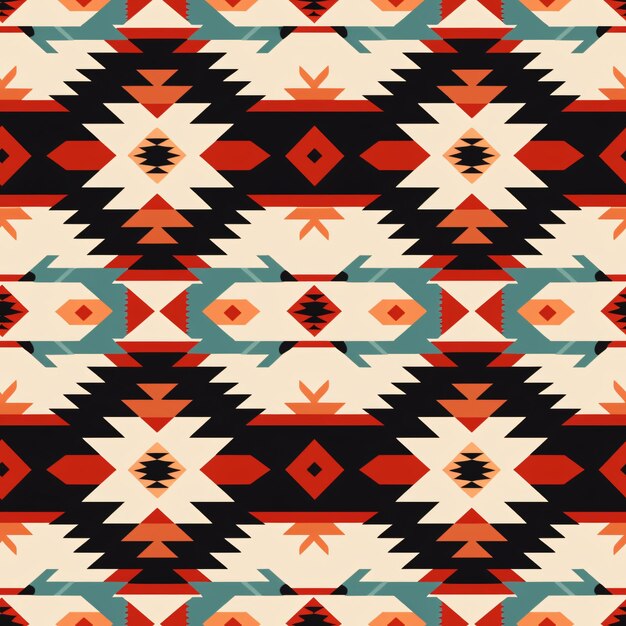 Photo seamless knitting pattern in indian style background in traditional style native america