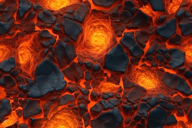 Seamless Lava Pattern Ai generative