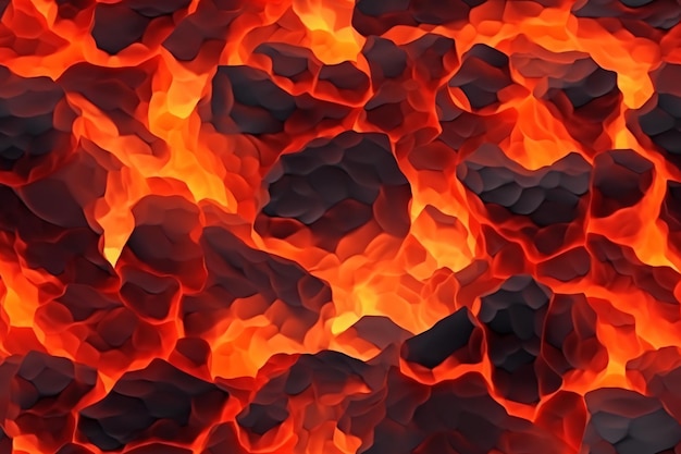 Seamless Lava Pattern Ai generative