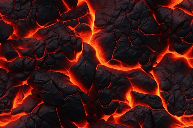 Photo seamless lava pattern ai generative