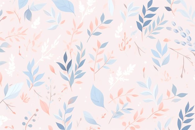 Photo seamless leaves pattern in pastel background wallpaper