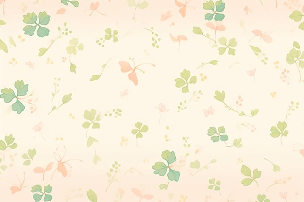 seamless leaves pattern in pastel background wallpaper