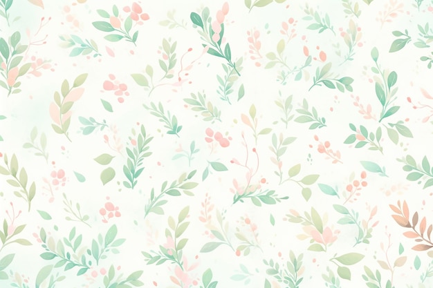 seamless leaves pattern in pastel background wallpaper