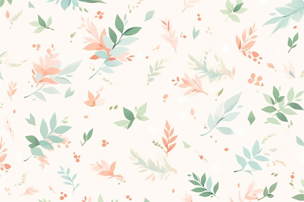 Photo seamless leaves pattern in pastel background wallpaper