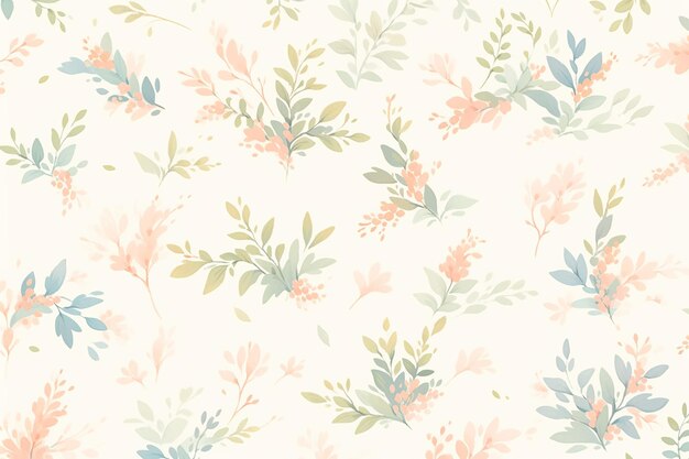 seamless leaves pattern in pastel background wallpaper