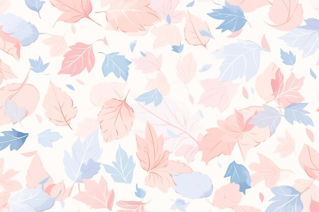 Photo seamless leaves pattern in pastel background wallpaper