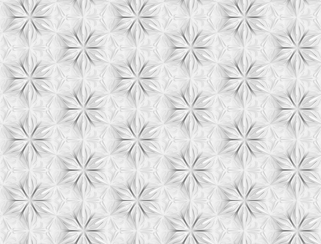 Seamless texture leggera di eleganti petali di fiori tridimensionali basati su griglia esagonale