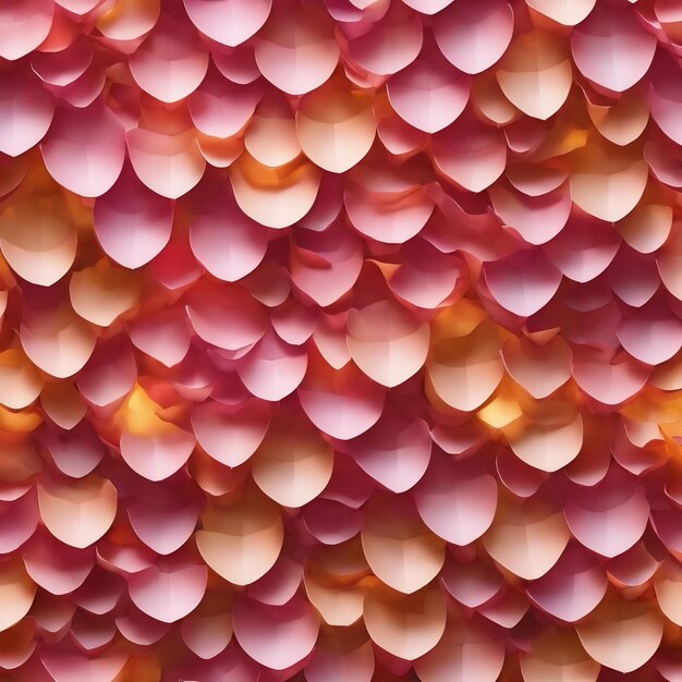 Photo seamless light texture of threedimensional elegant flower petals based on hexagonal grid 3d illustr