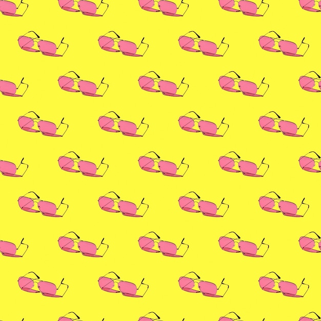 Photo seamless looping pattern with pink sunglasses