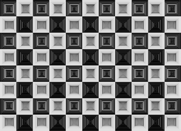 Foto senza soluzione di continuità lussuoso griglia quadrata bianca e nera geometrica