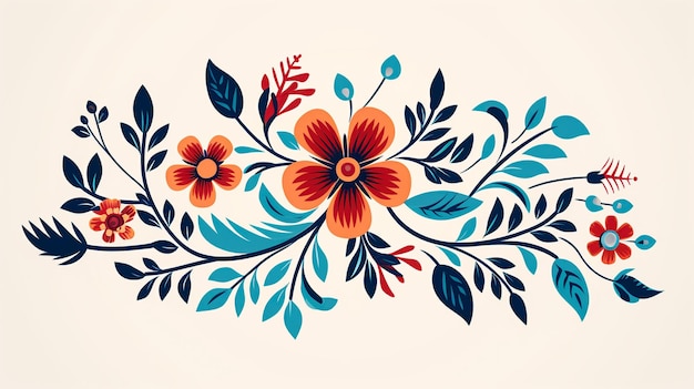 Seamless mix floral border design