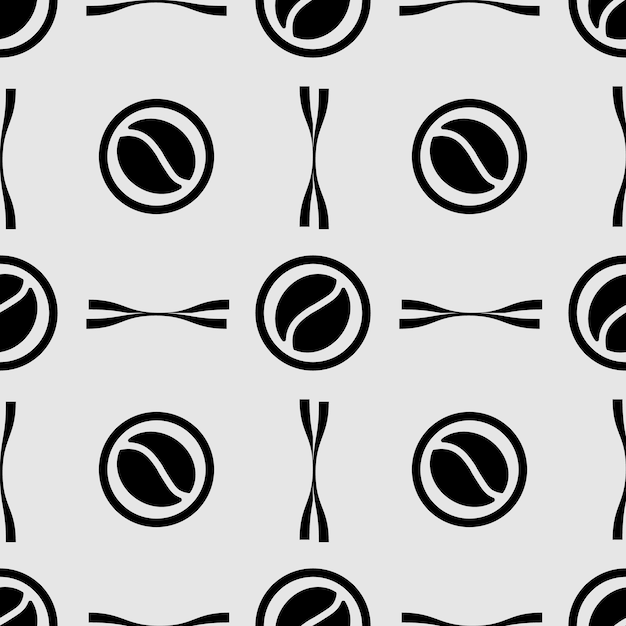 Photo seamless monochrome pattern with stylized coffee beans vector