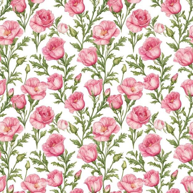 Photo seamless natural floral pattern with twigs and leaves