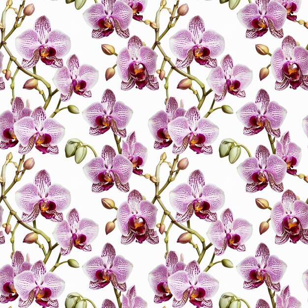 Photo seamless natural floral pattern with twigs and leaves