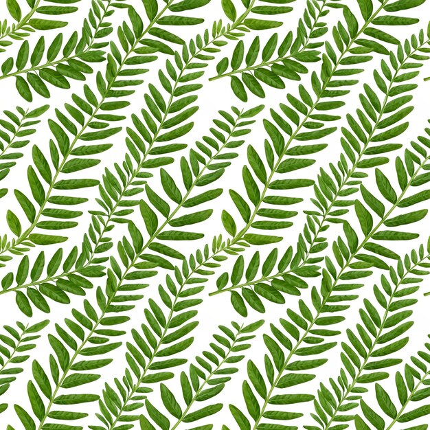 Seamless natural plant pattern with leaves