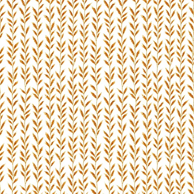 Seamless natural plant pattern with leaves