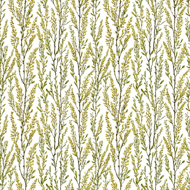 Photo seamless natural plant pattern with leaves