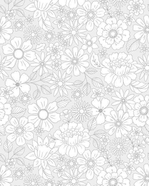 seamless nature floral blossom spring pattern illustration