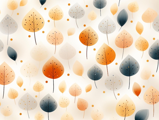 사진 원활한 자연 패턴 배경 벡터 현대 미니멀 추상 잎 색상 따뜻한