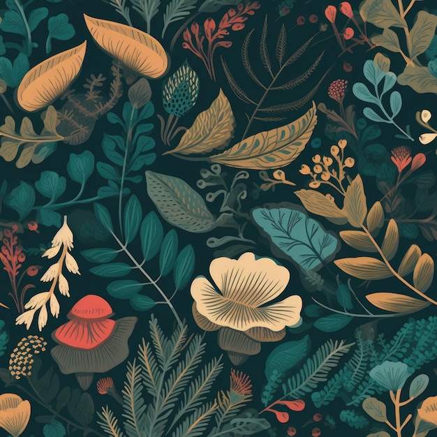 Premium AI Image | Seamless Nature Patterns