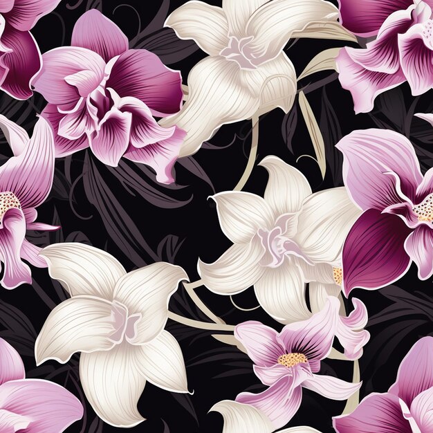 Seamless orchid print