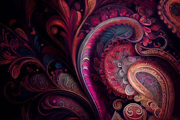 Photo seamless paisley background generative aixa