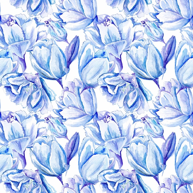 Seamless passion floral background with indigo flowers for bedroom textile and wallpaper design wedding cards and invitations