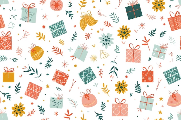 Photo seamless pastel birthday holiday pattern