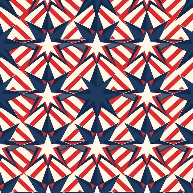 A seamless pattern 4th July American flag