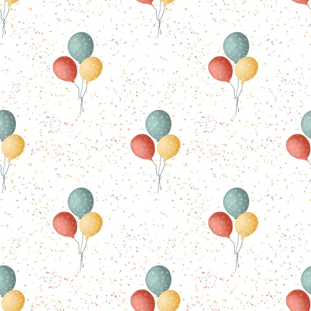 Seamless pattern airballons on white background