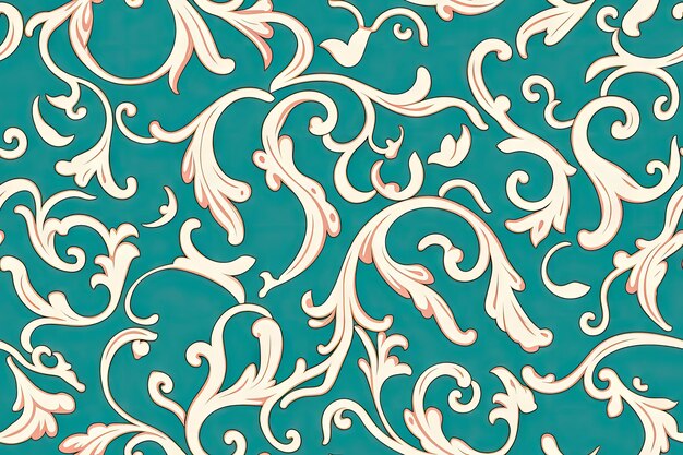 Photo seamless pattern arabesque repeating illustration continuous design for fabric