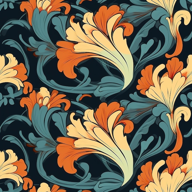 Seamless pattern in art deco style