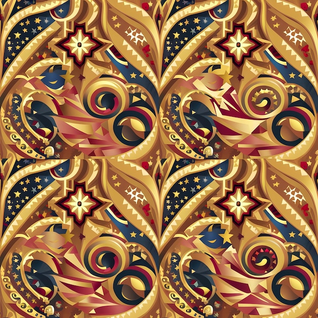 Seamless pattern in authentic arabian style Vector illustration