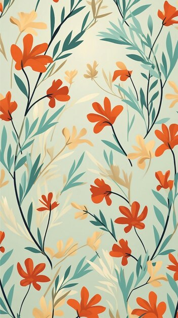 Seamless pattern of autumn flowers